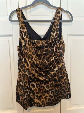NWT Leopard Print Draped Top